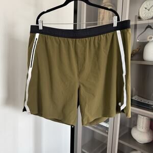 Outerknown Active Endurance Lined Olive Green Volley Shorts XXL NEW Black Logo